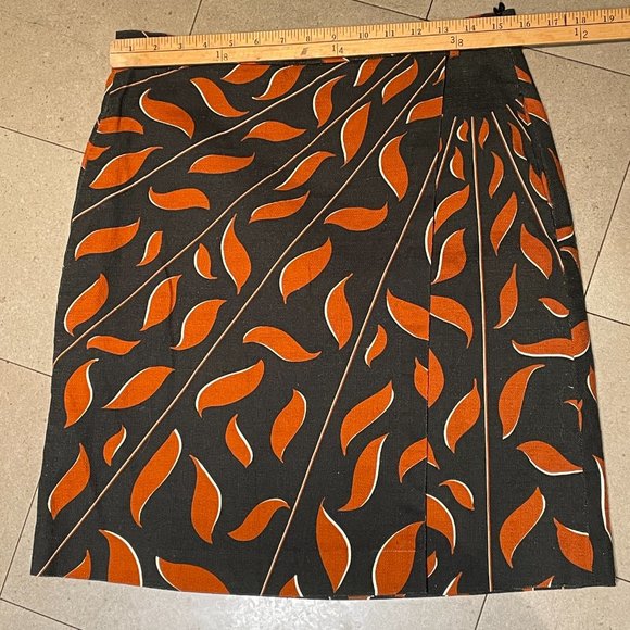 Dorothee Schumacher Black +Orange Wrap Mini Skirt-Cotton-Large - Picture 4 of 16